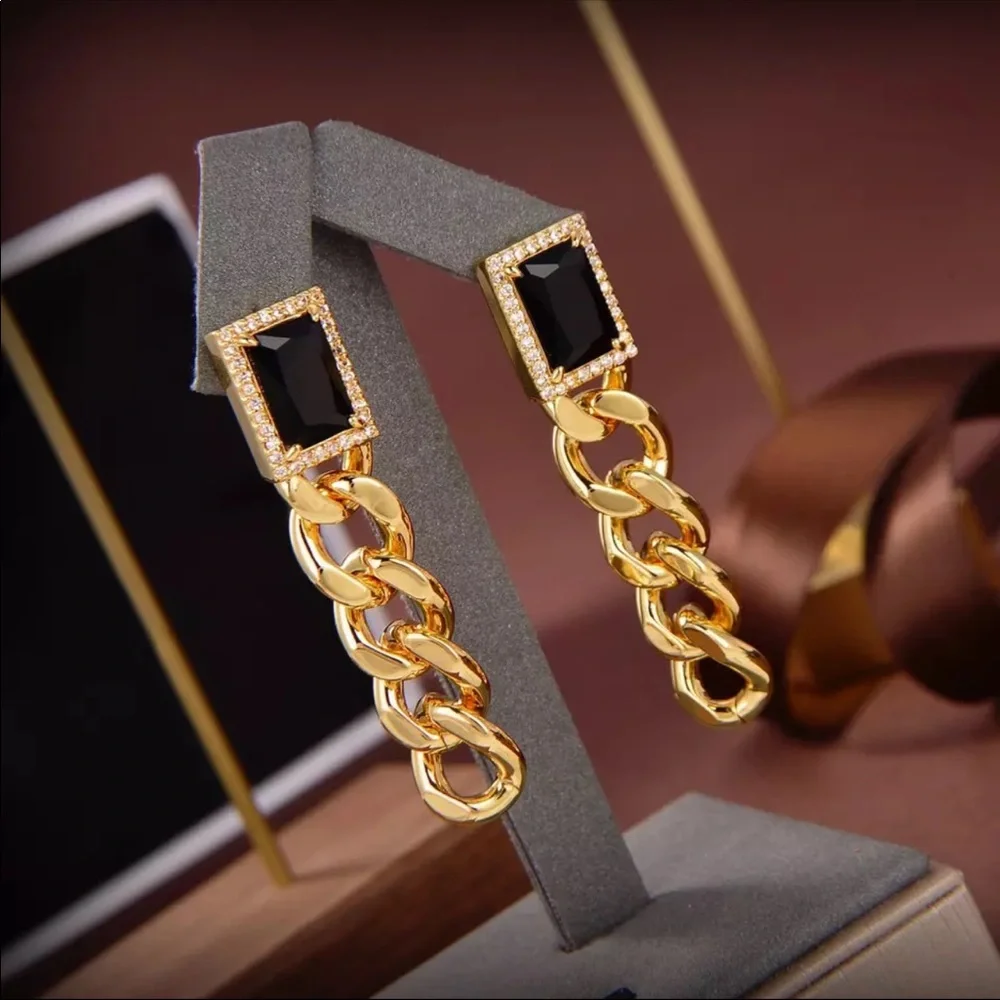 💙Unique Classic Glitter Gold Plated Earrings - Picture 2 of 3